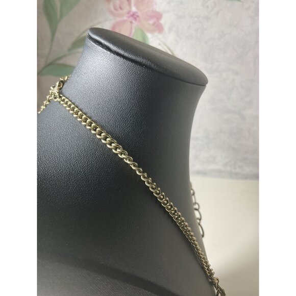 Silver-Tone Circle Link Necklace With Adjustable Chain - Picture 4 of 4